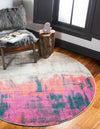 Serenade Oasis Collection Area Rug -  Solace Round Pink  lifestyle 14