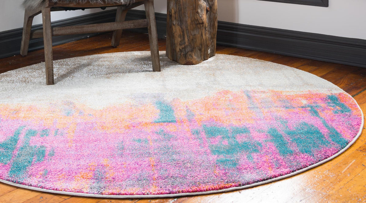 Serenade Oasis Collection Area Rug -  Solace Round Pink  lifestyle 18