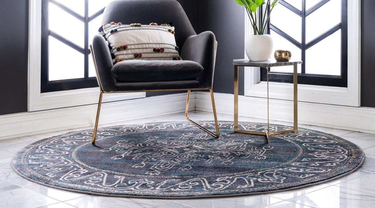 Serenade Oasis Collection Area Rug -  Utopia Round Gray  lifestyle 53
