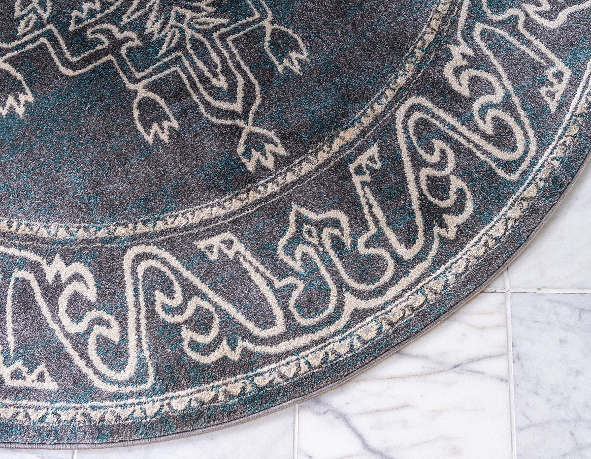 Serenade Oasis Collection Area Rug -  Utopia Round Gray  lifestyle 92