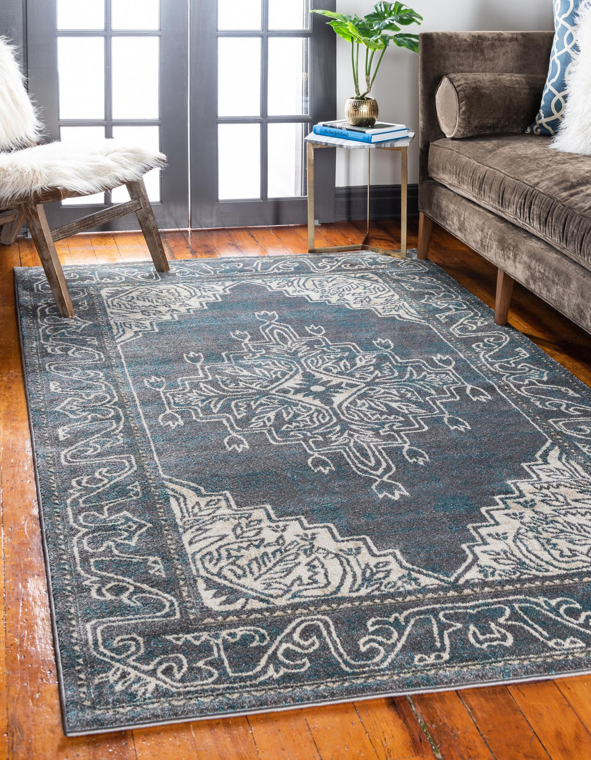 Serenade Oasis Collection Area Rug -  Utopia Rectangle Gray  lifestyle 5