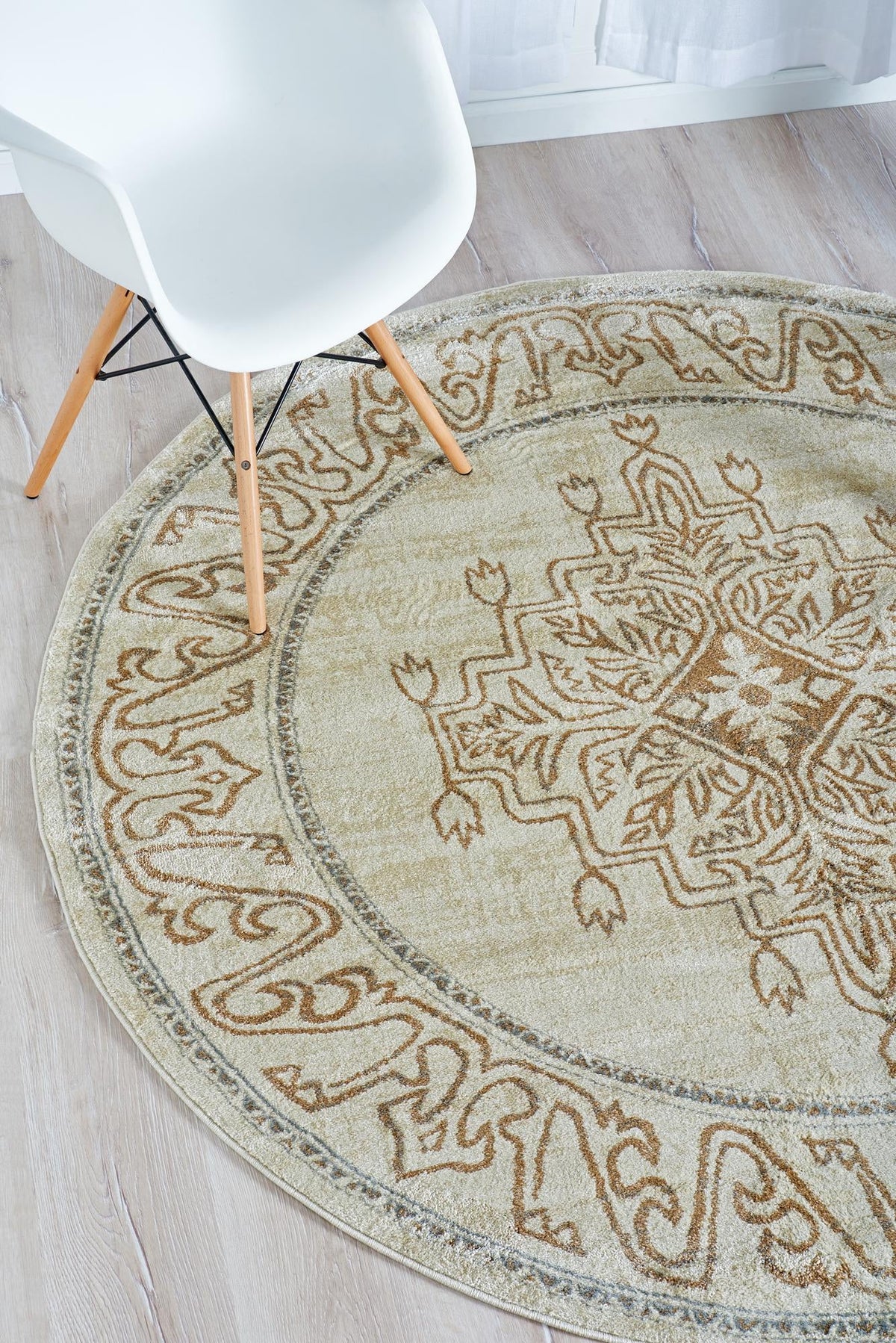 Serenade Oasis Collection Area Rug -  Utopia Round Beige  lifestyle 45