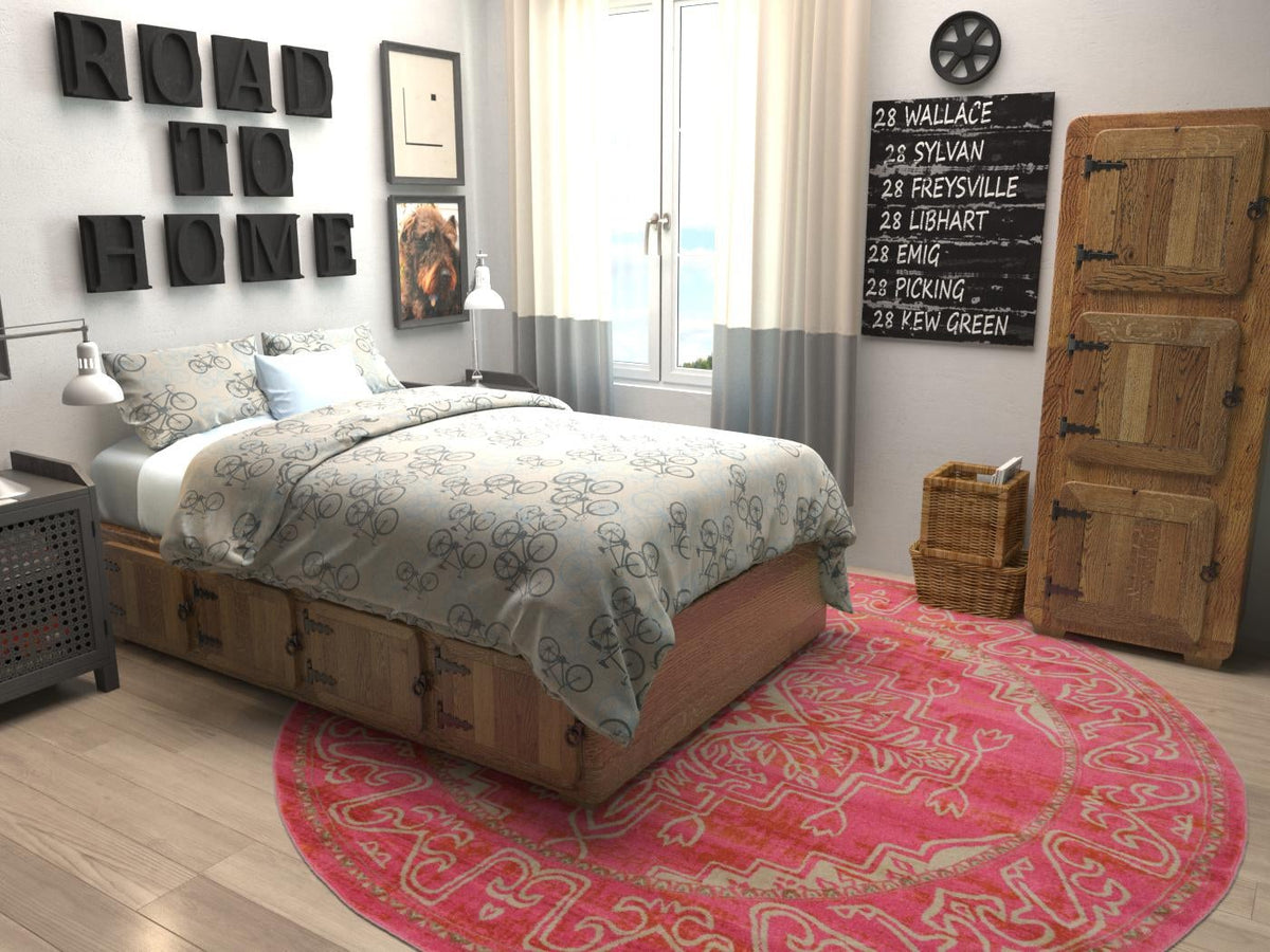 Serenade Oasis Collection Area Rug -  Utopia Round Pink  lifestyle 44