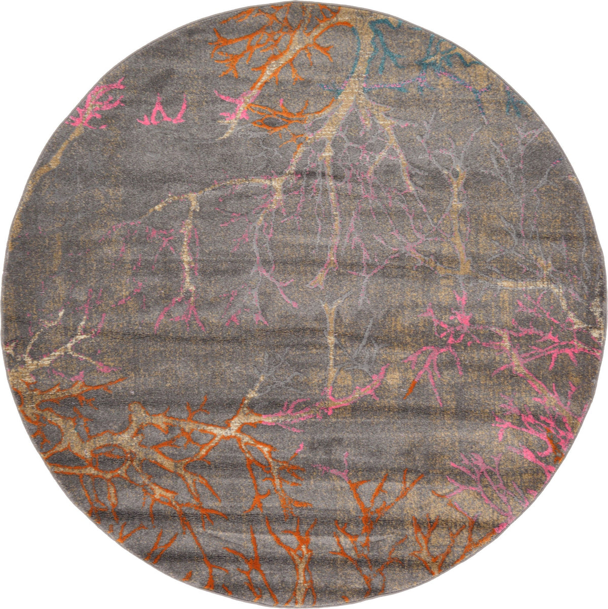 Serenade Oasis Collection Area Rug -  Oasis Round Gray  lifestyle 23