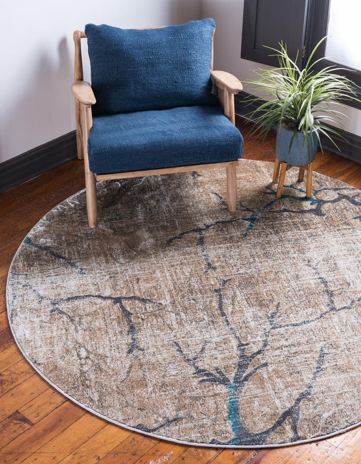 Serenade Oasis Collection Area Rug -  Oasis Round Light Brown  lifestyle 25