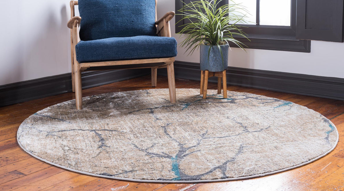 Serenade Oasis Collection Area Rug -  Oasis Round Light Brown  lifestyle 30