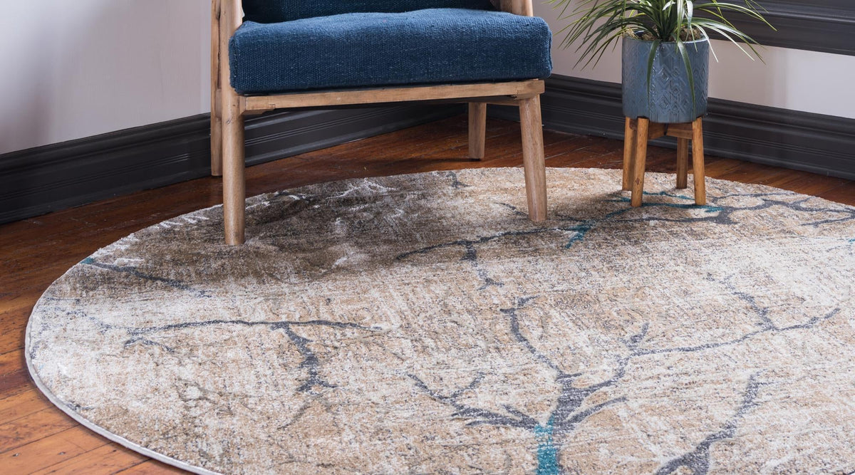 Serenade Oasis Collection Area Rug -  Oasis Round Light Brown  lifestyle 35
