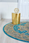 Serenade Oasis Collection Area Rug -  Serenity Round Teal  lifestyle 11