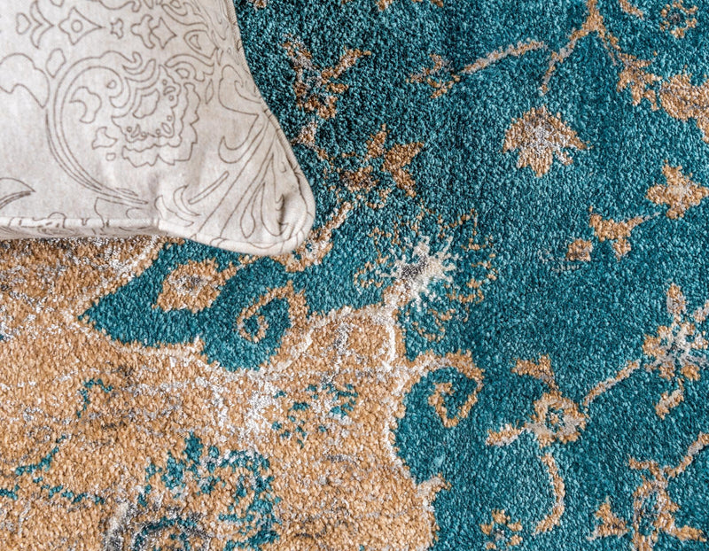 Serenade Oasis Collection Area Rug -  Serenity Round Teal  lifestyle 22