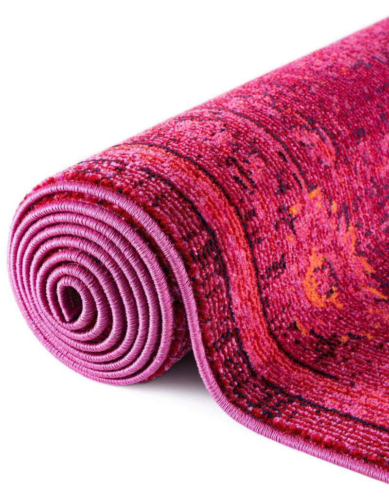 Chateau Elegance Collection Area Rug -  Louvre Rectangle Magenta  lifestyle 33