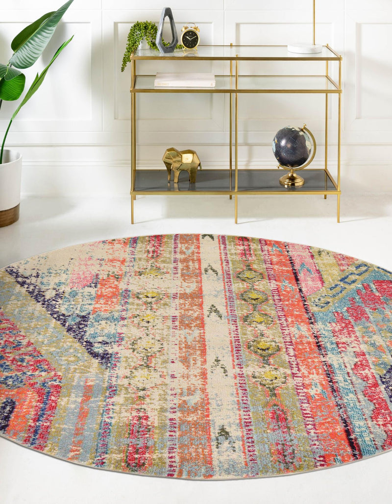 Sedona Vista Collection Area Rug -  Cholla Round Multi  lifestyle 25