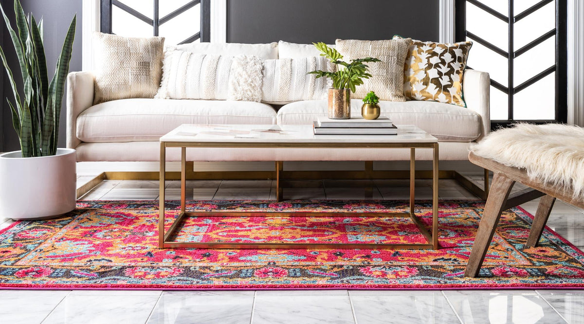 Chateau Elegance Collection Area Rug -  Giverny Rectangle Pink  lifestyle 4