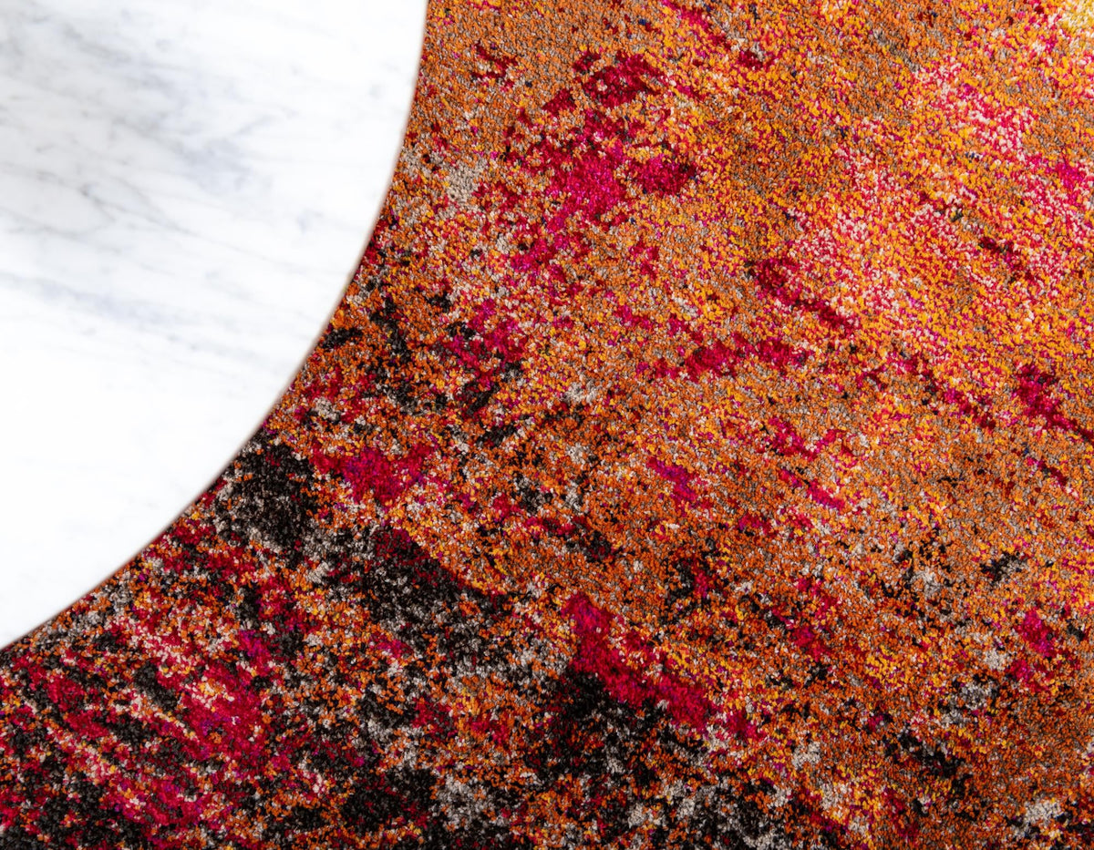 Marrakesh Elegance Collection Area Rug -  Ennakhil Round Orange  lifestyle 26