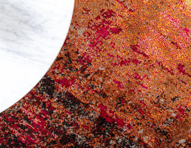 Marrakesh Elegance Collection Area Rug -  Ennakhil Round Orange  lifestyle 26