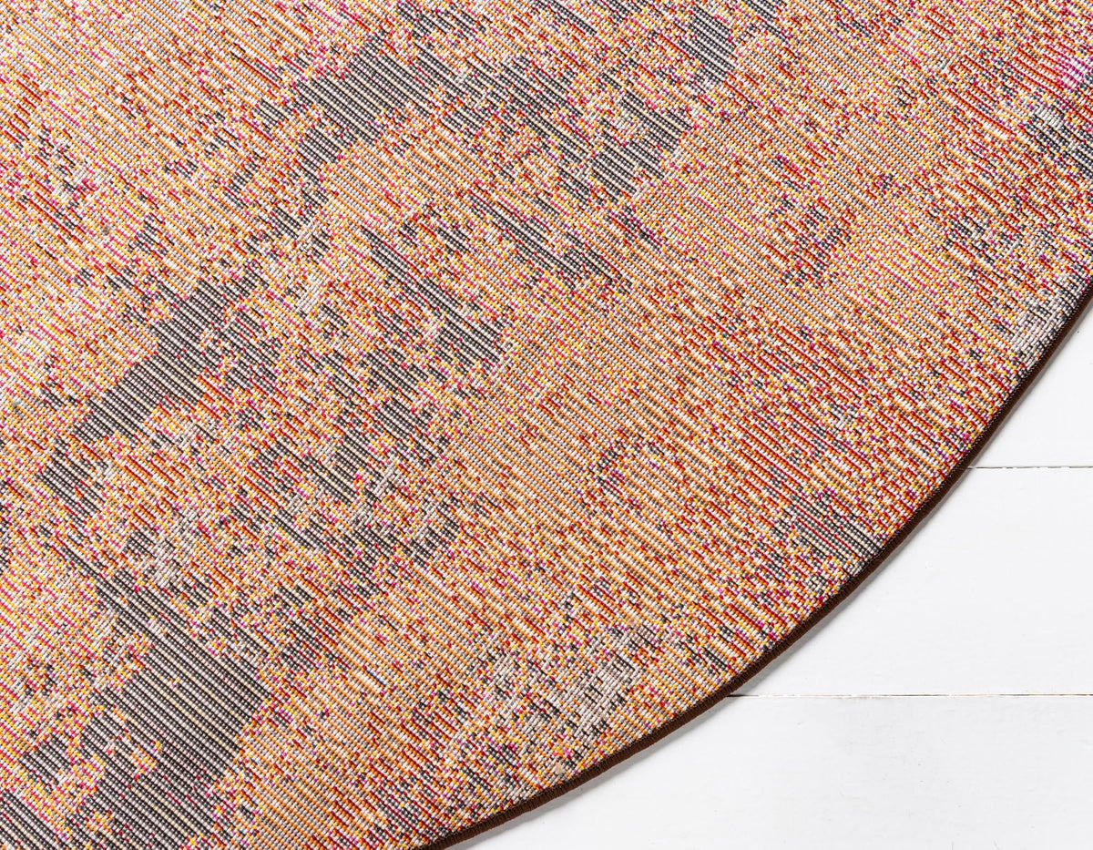 Marrakesh Elegance Collection Area Rug -  Ennakhil Round Orange  lifestyle 38