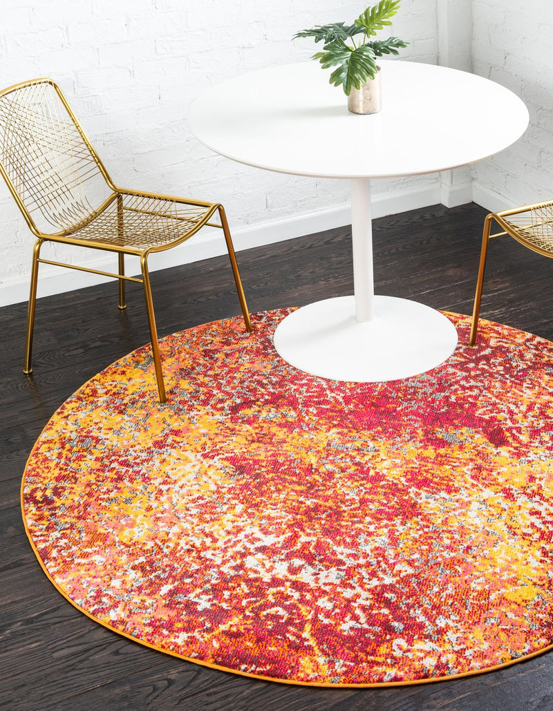 Marrakesh Elegance Collection Area Rug -  Tiznit Round Red  lifestyle 14
