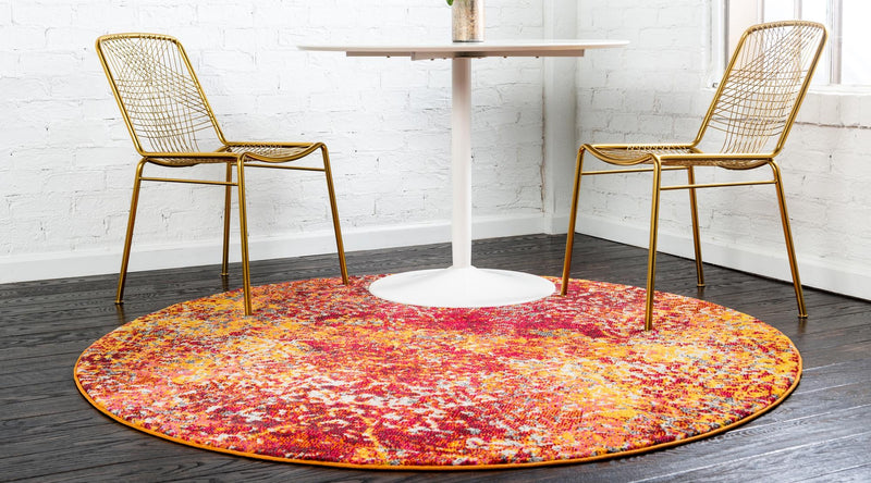 Marrakesh Elegance Collection Area Rug -  Tiznit Round Red  lifestyle 17