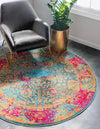 Chateau Elegance Collection Area Rug -  Marly Round Blue  lifestyle 15