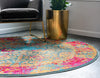 Chateau Elegance Collection Area Rug -  Marly Round Blue  lifestyle 18