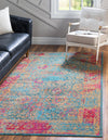 Chateau Elegance Collection Area Rug -  Marly Rectangular Blue  lifestyle 17