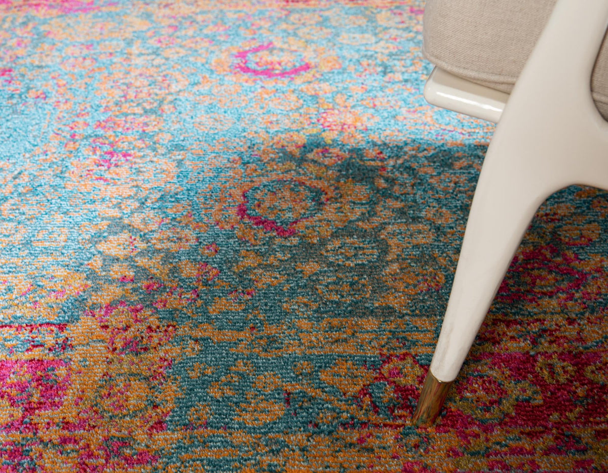 Chateau Elegance Collection Area Rug -  Marly Rectangle Blue  lifestyle 7
