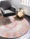 Chateau Elegance Collection Area Rug -  Provence Round Light Blue  lifestyle 19