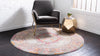 Chateau Elegance Collection Area Rug -  Provence Round Light Blue  lifestyle 25