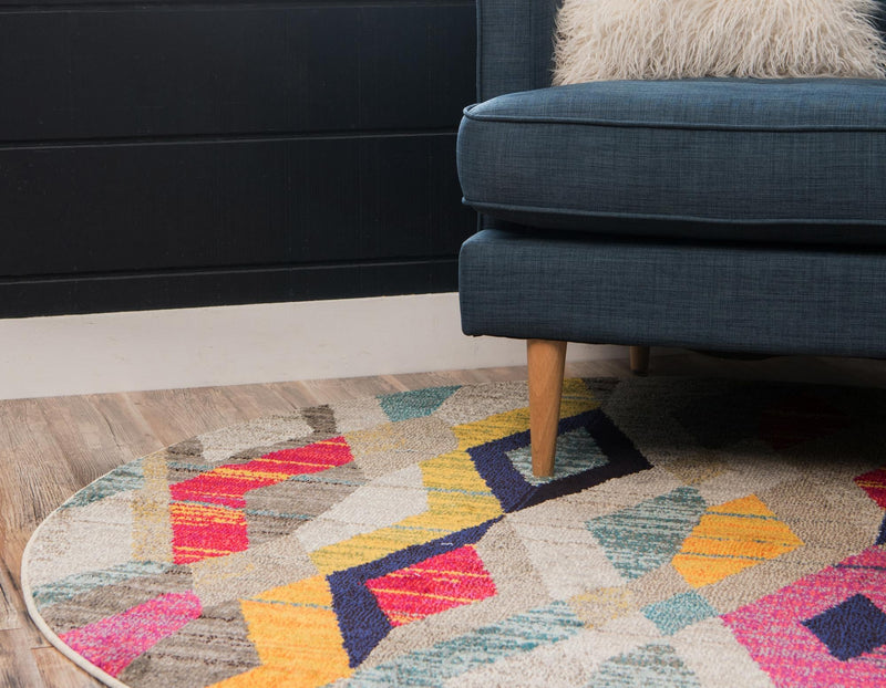 Sedona Vista Collection Area Rug -  Pricklypear Round Multi  lifestyle 30