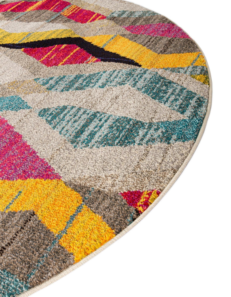 Sedona Vista Collection Area Rug -  Pricklypear Round Multi  lifestyle 51