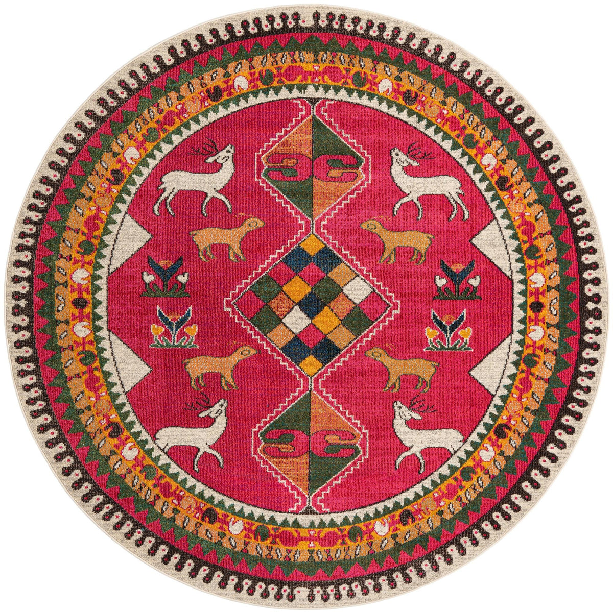 Sedona Vista Collection Area Rug -  Nolina Round Pink  lifestyle 18