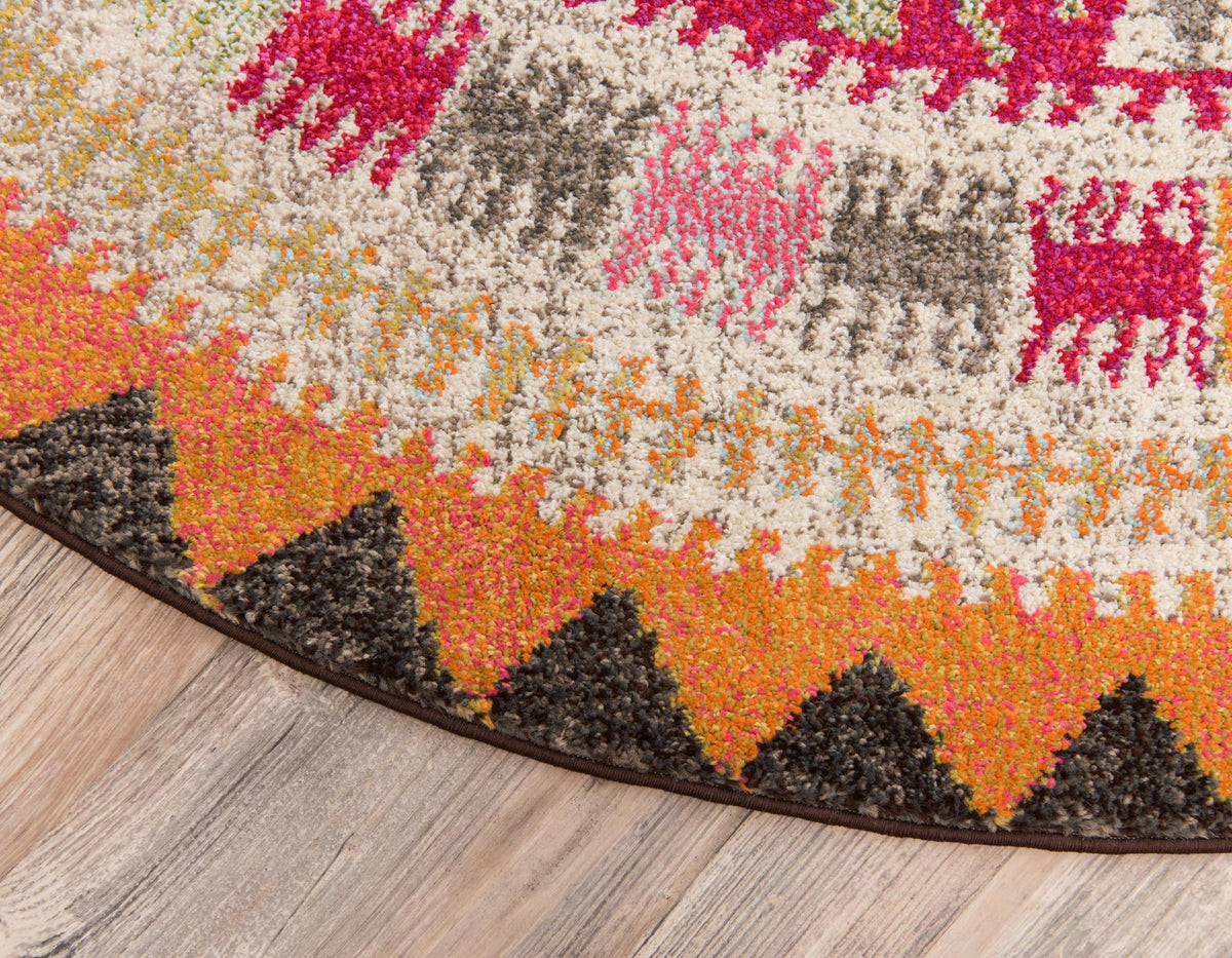 Sedona Vista Collection Area Rug -  Gila Round Red  lifestyle 34
