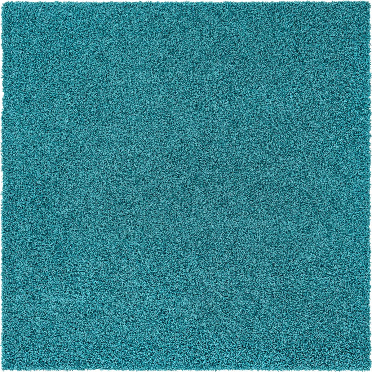 Plush Oasis Collection Area Rug - Serenity (Deep Aqua Blue) Square Deep Aqua Blue Main