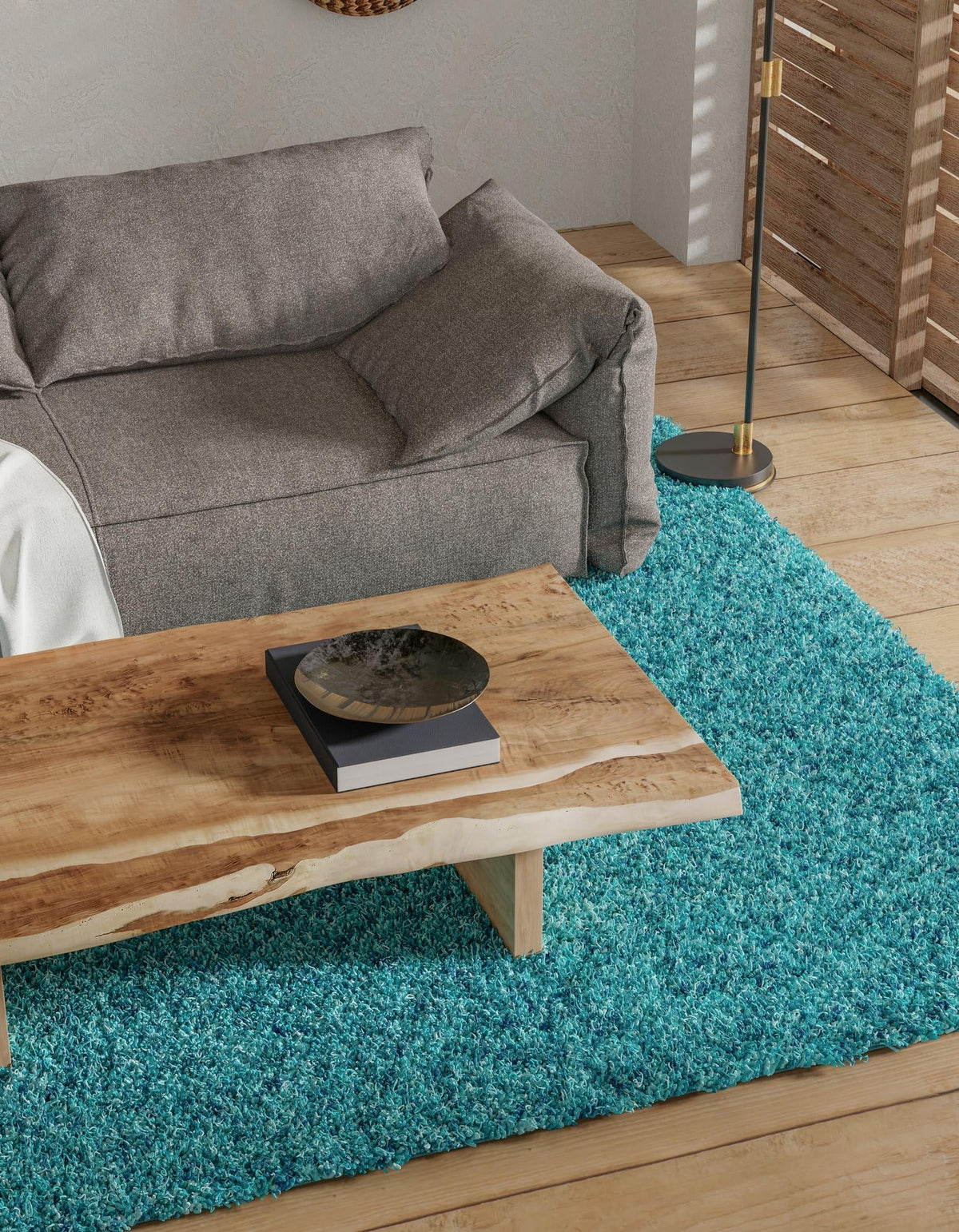 Plush Oasis Collection Area Rug - Serenity (Deep Aqua Blue) Rectangle Deep Aqua Blue  lifestyle 33