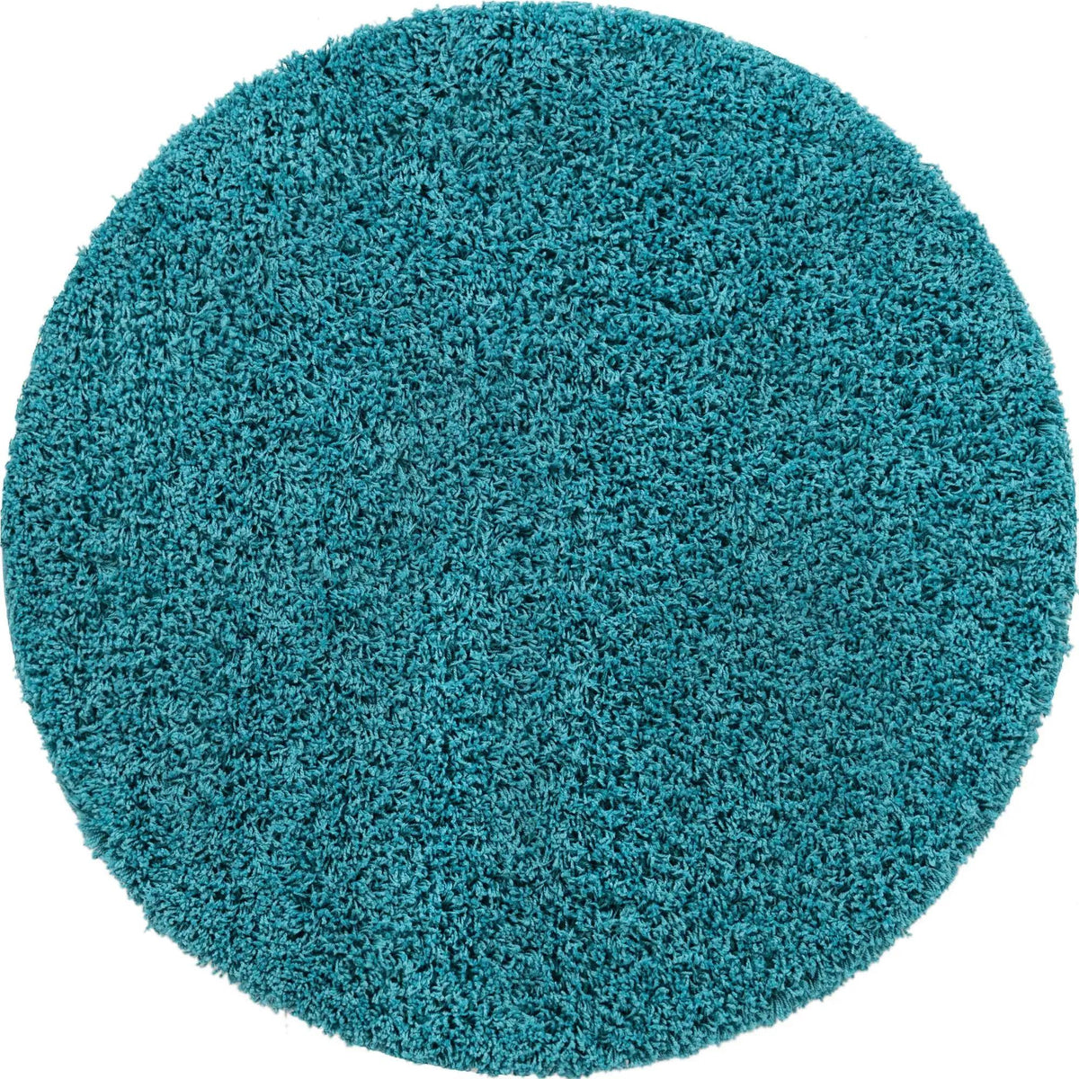 Plush Oasis Collection Area Rug - Serenity (Deep Aqua Blue) Round Deep Aqua Blue Main