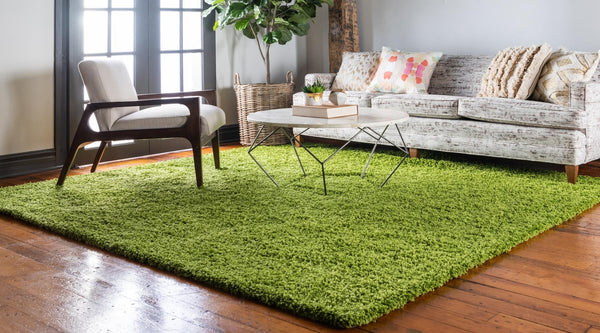 Plush Oasis Collection Area Rug - Serenity (Grass Green) Square Grass Green  lifestyle 2