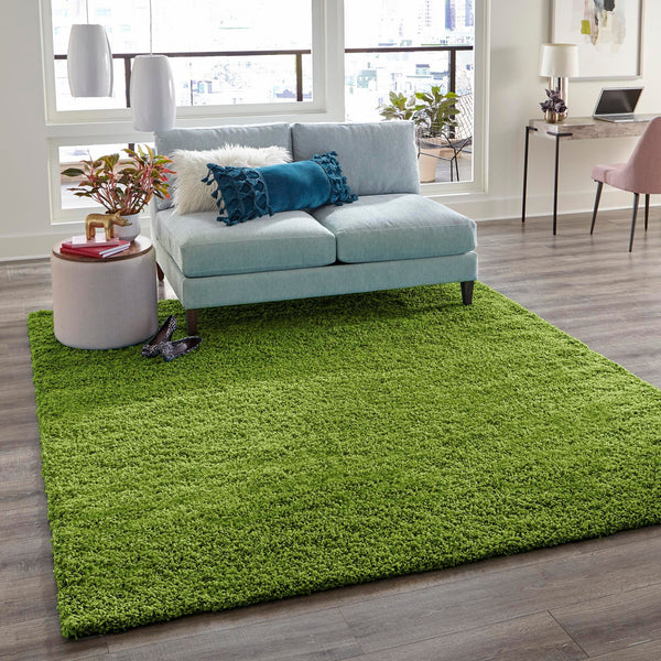 Plush Oasis Collection Area Rug - Serenity (Grass Green) Square Grass Green  lifestyle 27