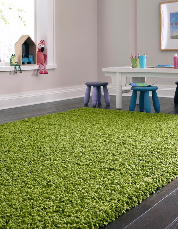 Plush Oasis Collection Area Rug - Serenity (Grass Green) Rectangle Grass Green  lifestyle 6