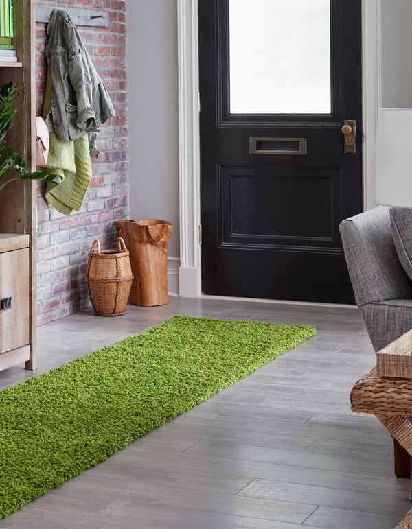 Plush Oasis Collection Area Rug - Serenity (Grass Green) Runner Grass Green  lifestyle 43