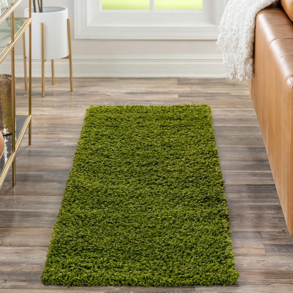 Plush Oasis Collection Area Rug - Serenity (Grass Green) Runner Grass Green  lifestyle 48