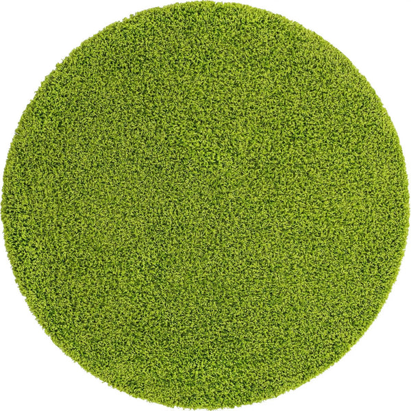 Plush Oasis Collection Area Rug - Serenity (Grass Green) Round Grass Green Main