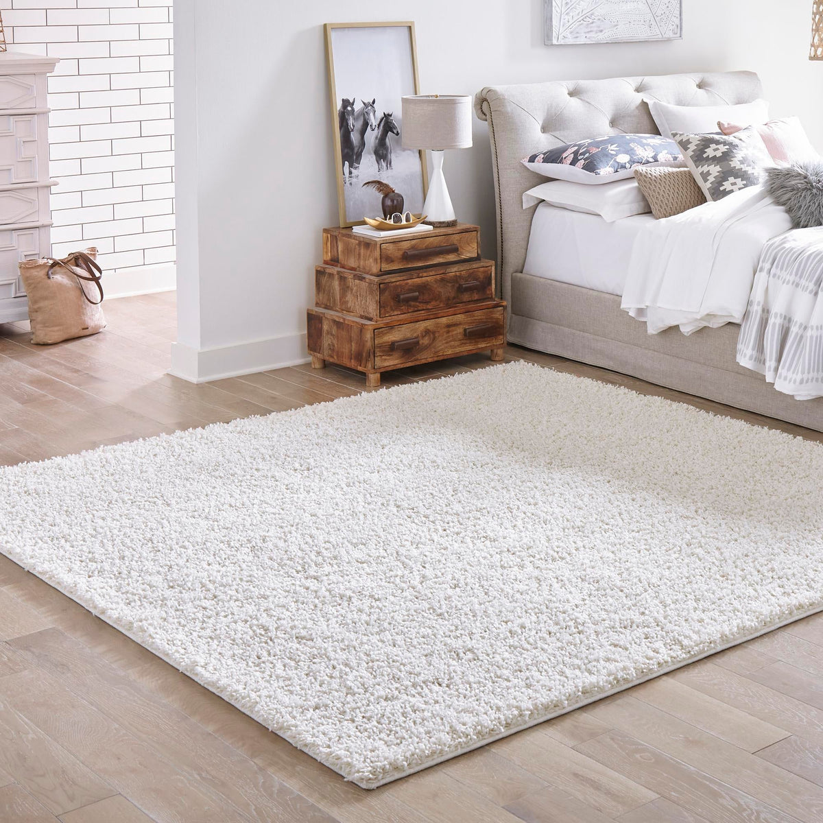 Plush Oasis Collection Area Rug - Serenity (Snow White) Square Snow White  lifestyle 35
