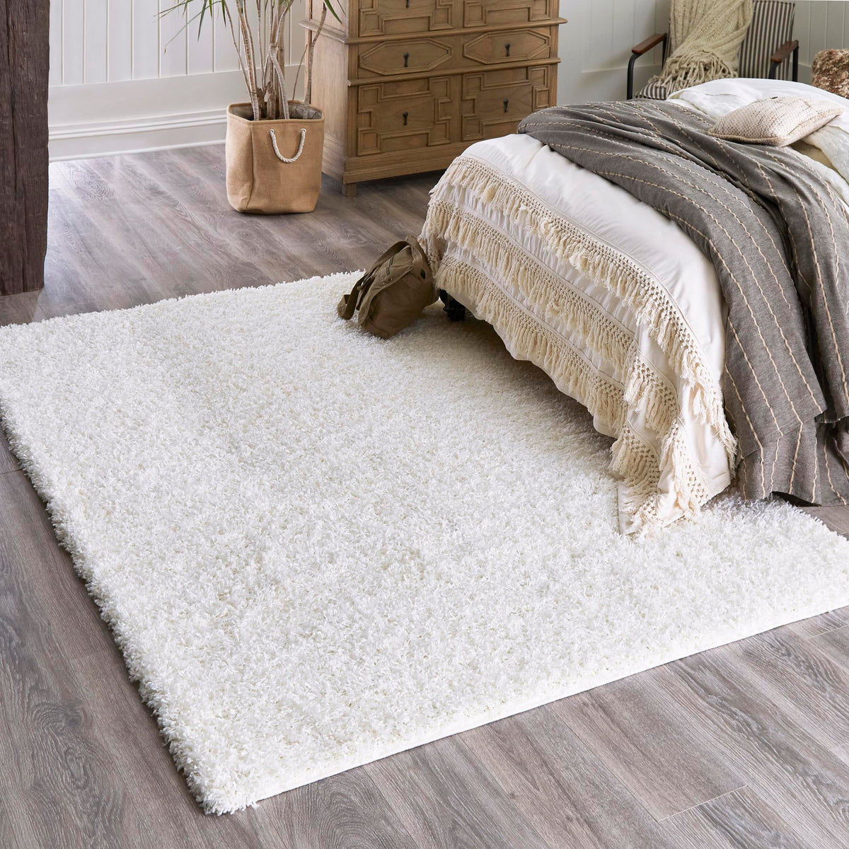 Plush Oasis Collection Area Rug - Serenity (Snow White) Rectangle Snow White  lifestyle 26