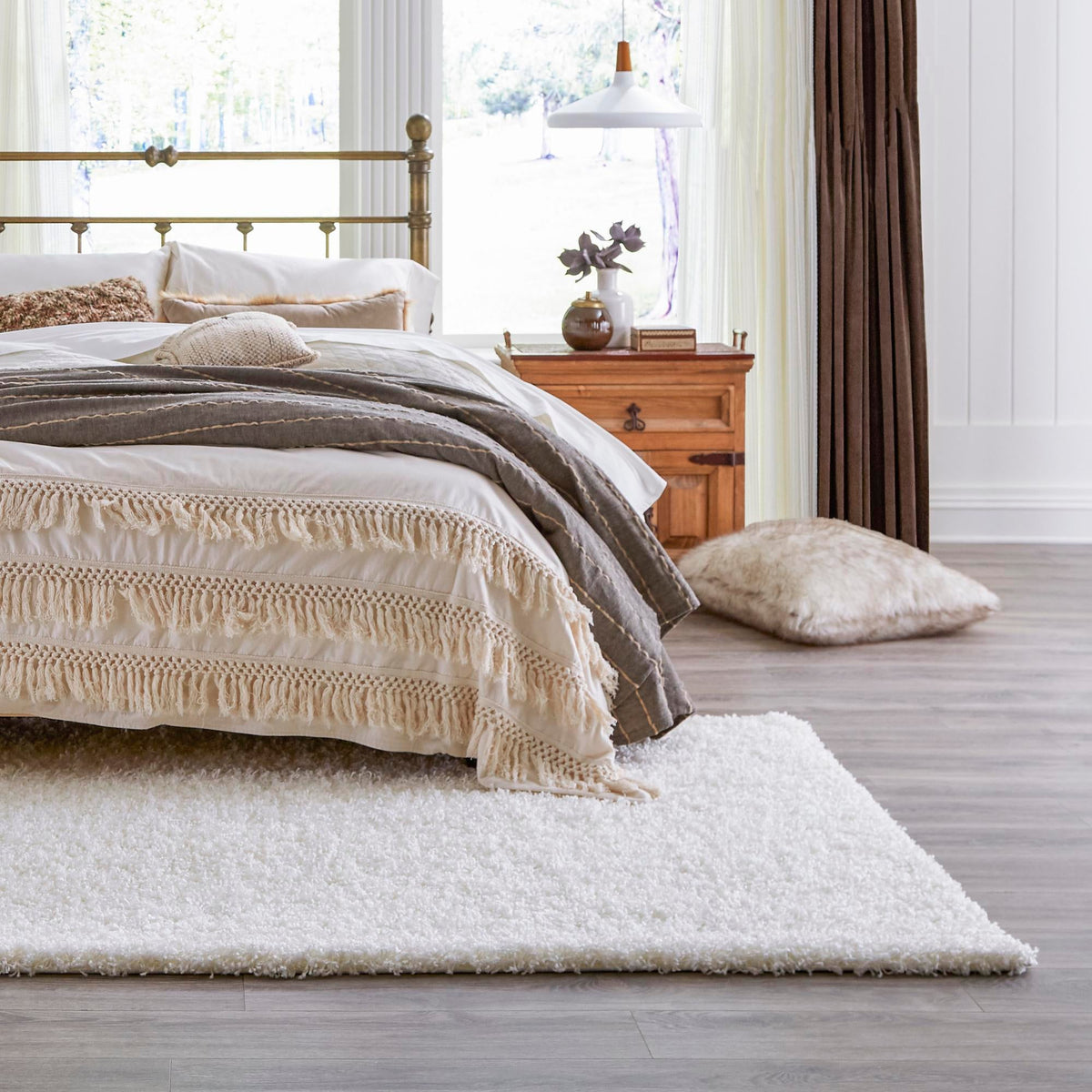 Plush Oasis Collection Area Rug - Serenity (Snow White) Rectangle Snow White  lifestyle 27