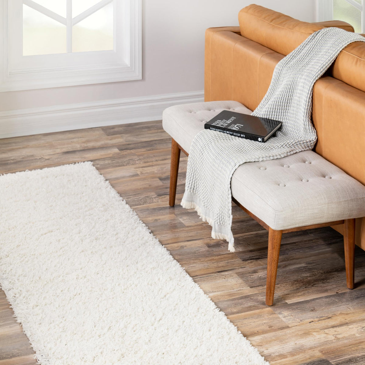 Plush Oasis Collection Area Rug - Serenity (Snow White) Runner Snow White  lifestyle 49