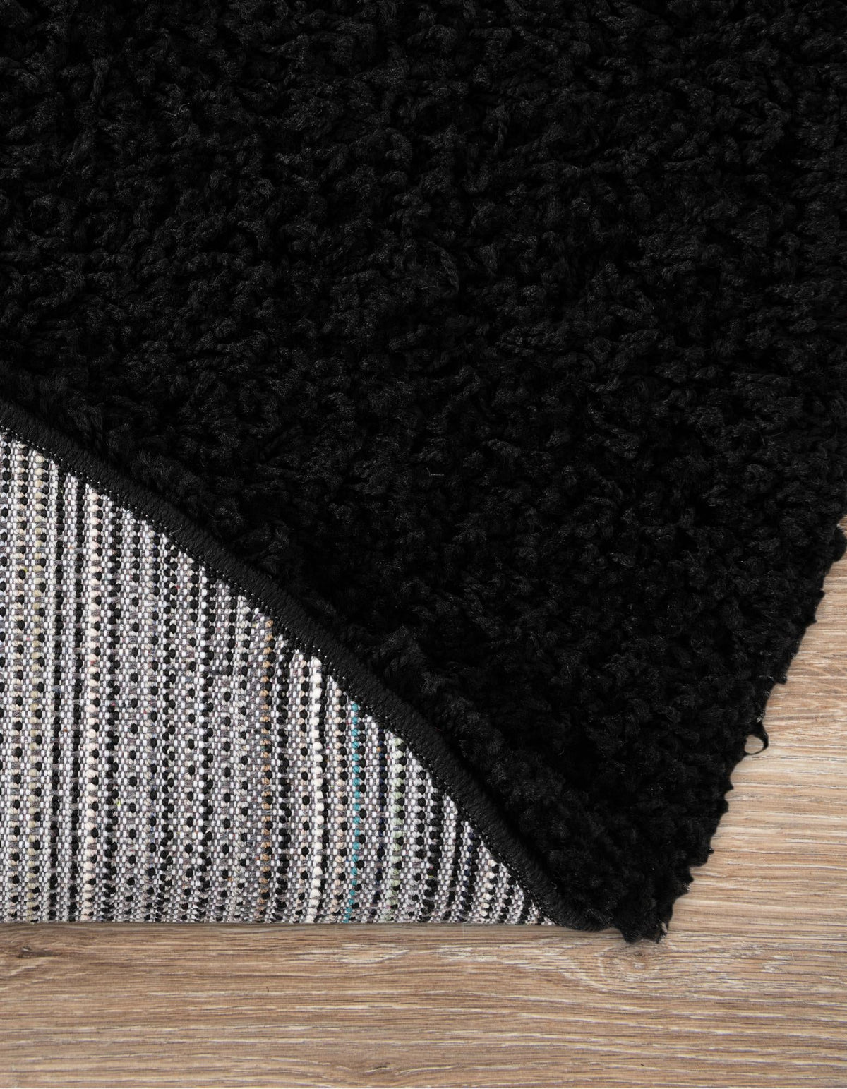 Plush Oasis Collection Area Rug - Serenity (Jet Black) Round Jet Black  lifestyle 26
