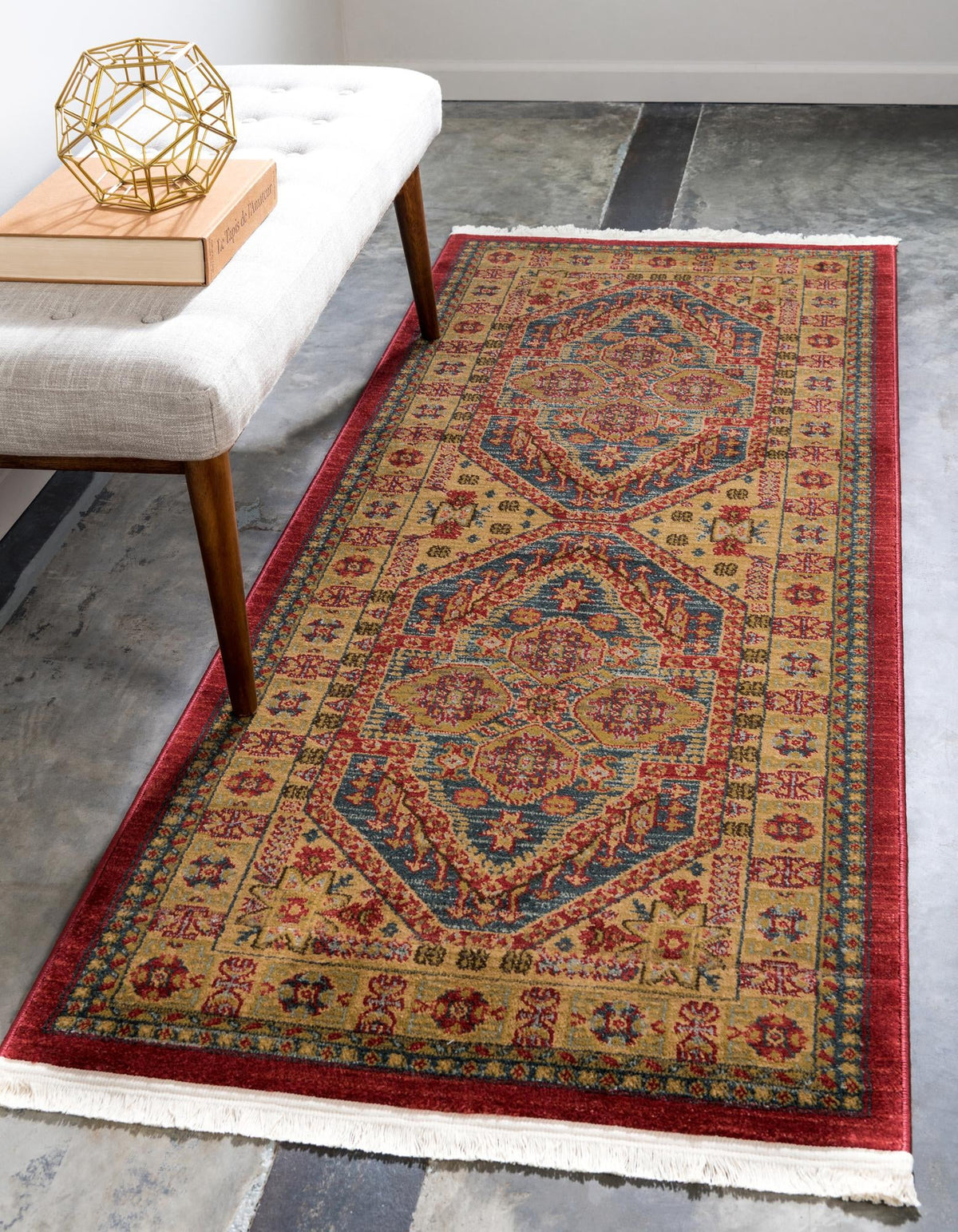 Persian Elegance Collection Area Rug -  Fars Runner Navy Blue  lifestyle 15