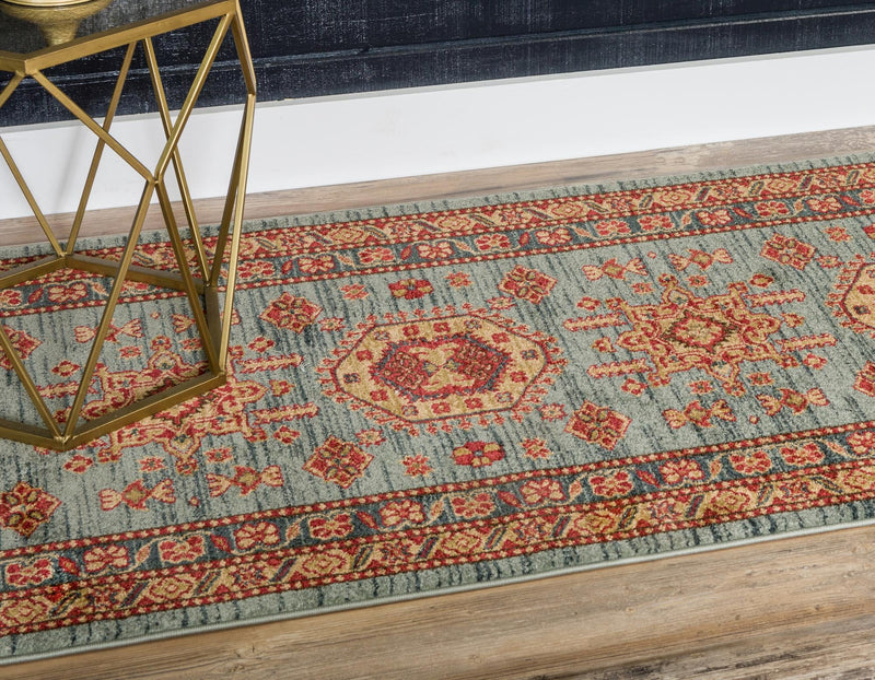 Persian Elegance Collection Area Rug -  Bushehr Runner Light Blue  lifestyle 16