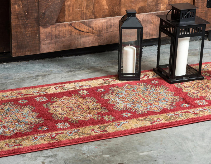Persian Elegance Collection Area Rug - Isfahan Runner Red  lifestyle 22