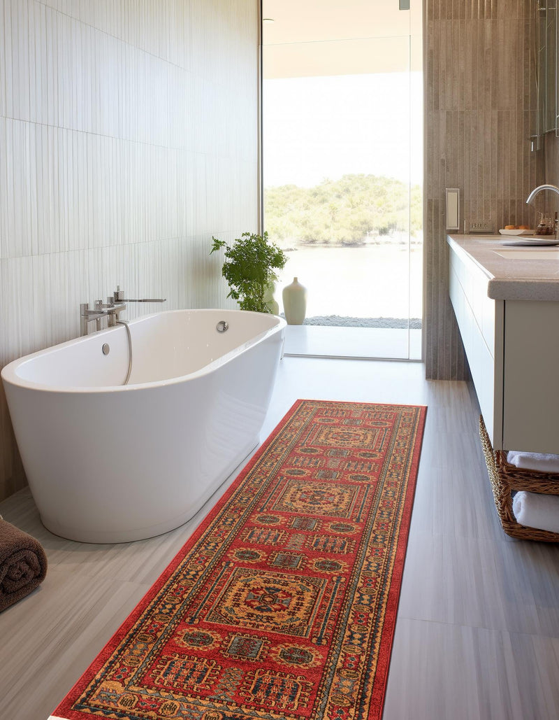 Persian Elegance Collection Area Rug -  Hamedan Runner Red  lifestyle 23