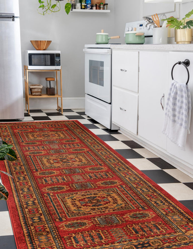 Persian Elegance Collection Area Rug -  Hamedan Runner Red  lifestyle 27